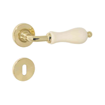 MANIGLIA ALICE ROSETTA TONDA d.45x10h FORO CHIAVE+PORCELLANA VARIE FINITURE