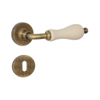 MANIGLIA ALICE ROSETTA TONDA d.45x10h FORO CHIAVE+PORCELLANA VARIE FINITURE