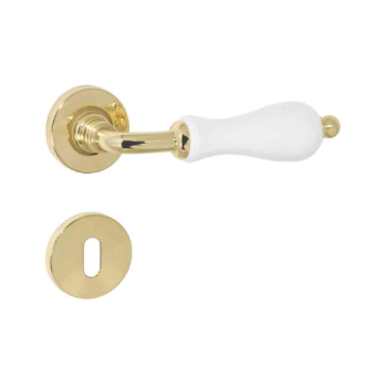 MANIGLIA ALICE ROSETTA TONDA d.45x10h FORO CHIAVE+PORCELLANA VARIE FINITURE